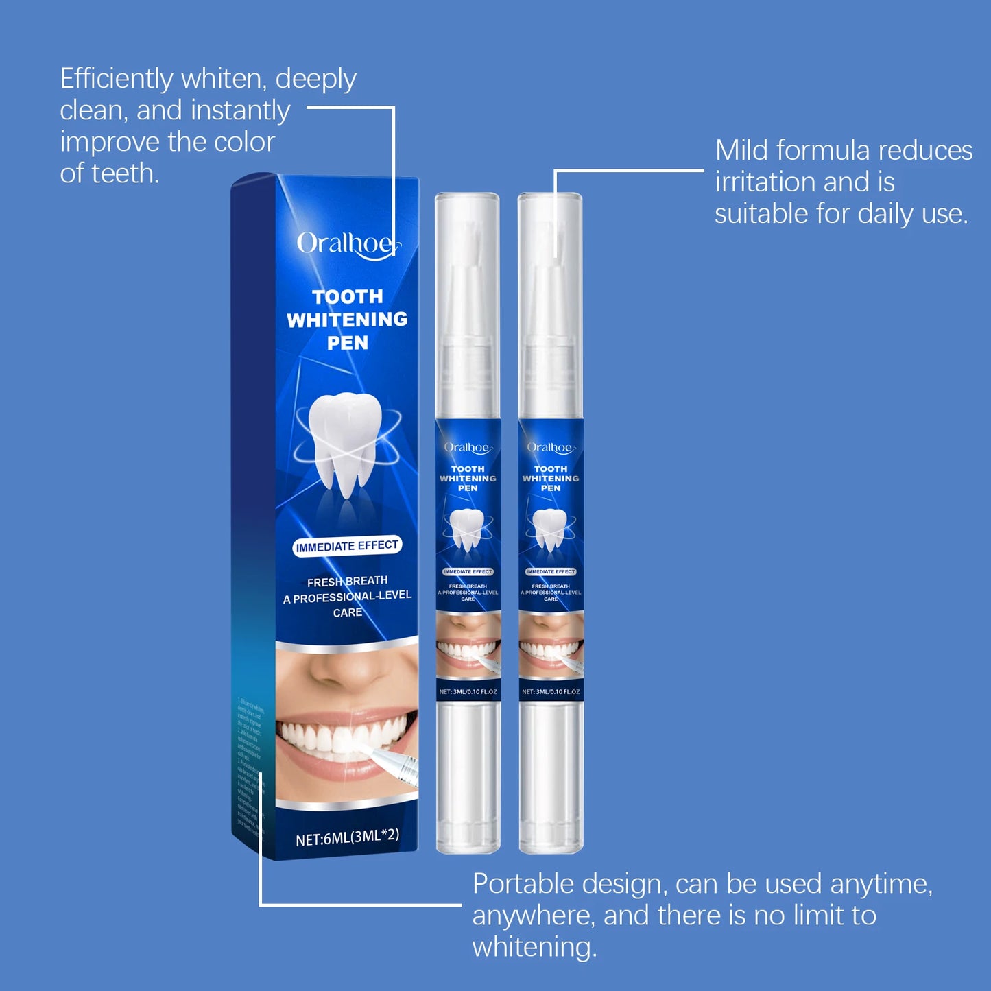 Teeth Whitening Gel Pen Dental Whitener Remove Stains Reduce Yellowing Teeth Gums Treatment Fresh Breath Tooth Brightening Serum