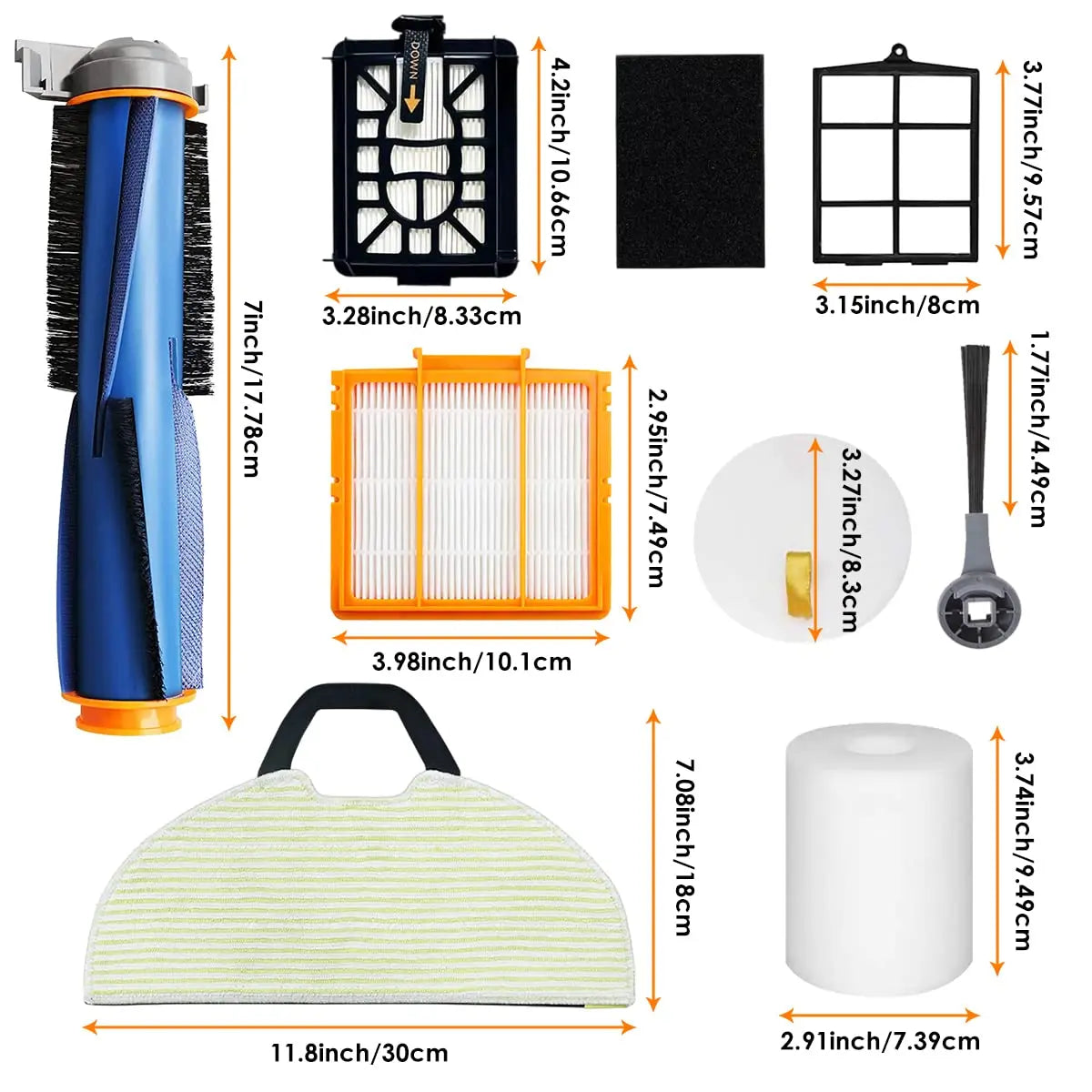 Fit For Shark RV2610WA / RV2610WD /AV2610WA / RV2600WDEU Vacuums Cleaner Main Side Brush Hepa Foam Pre Filter Mop Cloth Parts