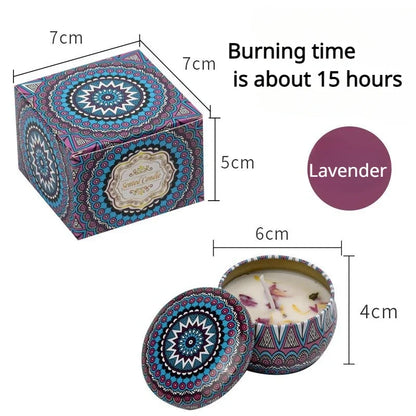 Scented Candle Set Gift Islamic Arabian Pattern Fragrance Candle Jar DIY Smokeless Couples Jasmine Rose Romantic Incense Candles