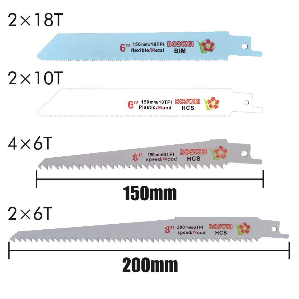 10Pcs Reciprocating Saw Blade Hand Saw  Wood Metal Reciprocating Saw Power Tools Accessories