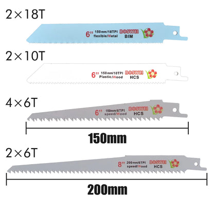 10Pcs Reciprocating Saw Blade Hand Saw  Wood Metal Reciprocating Saw Power Tools Accessories
