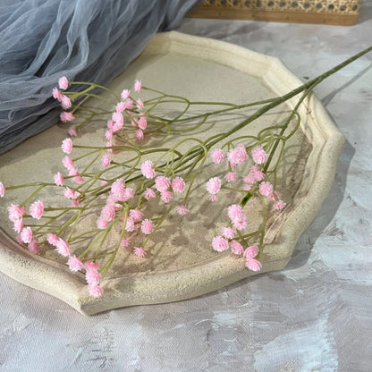 Artificial Plastic Soft Rubber Gypsophila Babys Breath Flower Branches Wedding Bouquet Floral Arrangement Accessories Home Decor