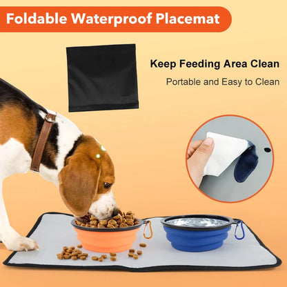 6 Sets Large Dog Travel Bag, Dog Camping Essentials, Weekend Pet Travel Kit, Dog Travel Accessories With Multi-Purpose Pocket