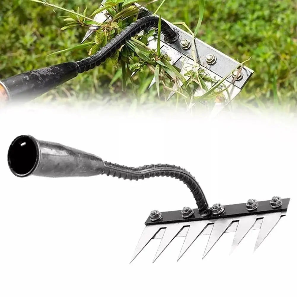 5/6/7/8 Teeth Agricultural Rake Soil Loosening Weeding Tool Manganese Steel Garden Weeding Rake Multi-use Agricultural Straw Hoe