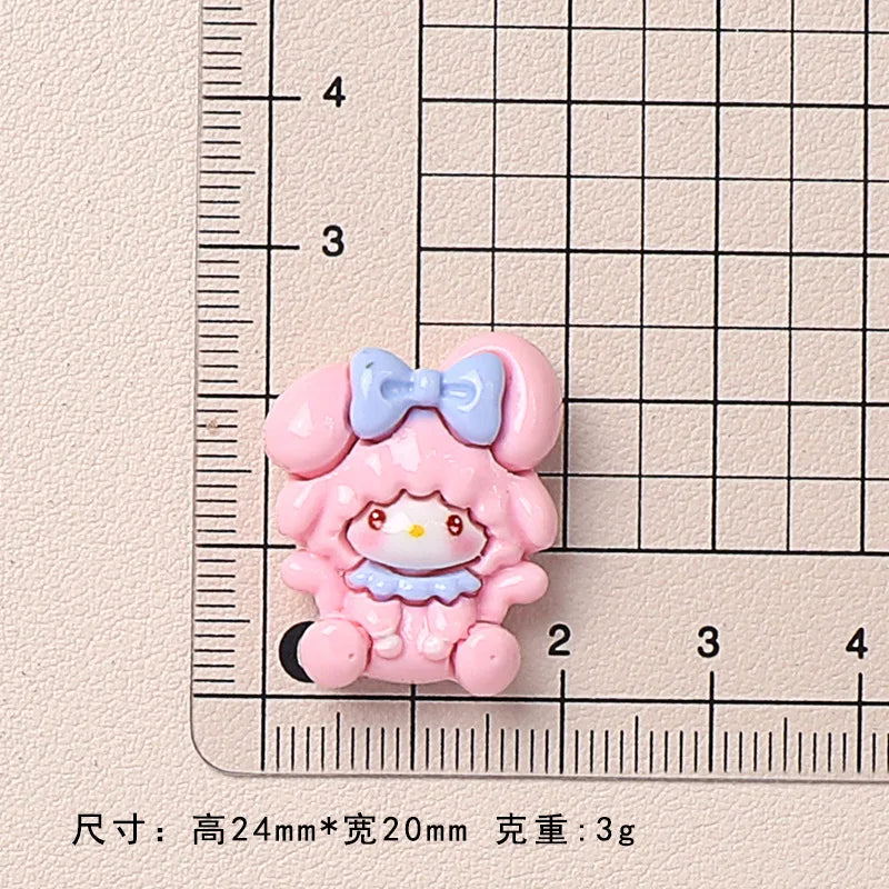 100pcs Cartoon porker Sanrio diy resin accessories accessories handmade hairpins mobile phone cases headwear supplies