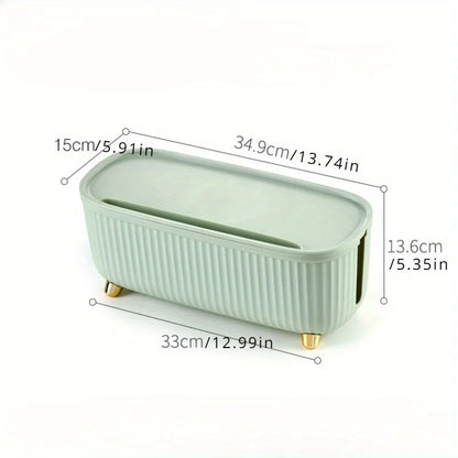 Multifunctional Cable Management Box – Stylish white plastic desktop organizer for power cords