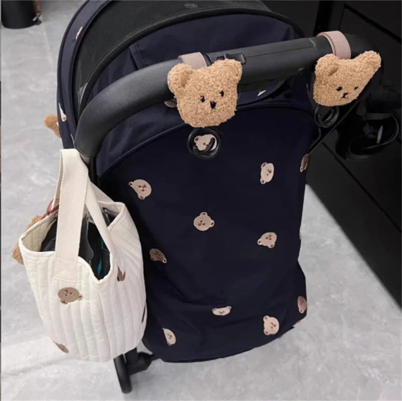 Cute Bear Baby Bag Stroller Hook Pram Rotate 360 Degree Rotatable Cart Organizer Pram Hook Stroller Accessories Mummy Bag Hook