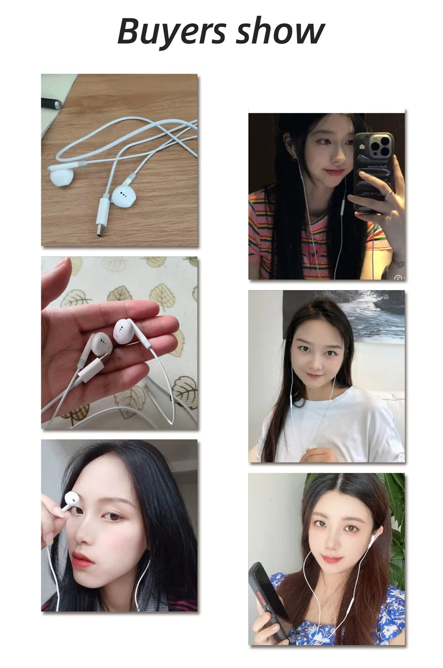 Type C Wired Headphone For Iphone 15 Pro Max Xiaomi Mi Lite 3.5MM Earphone For Samsung Huawei Redmi Phone Ipad Earbud Headset