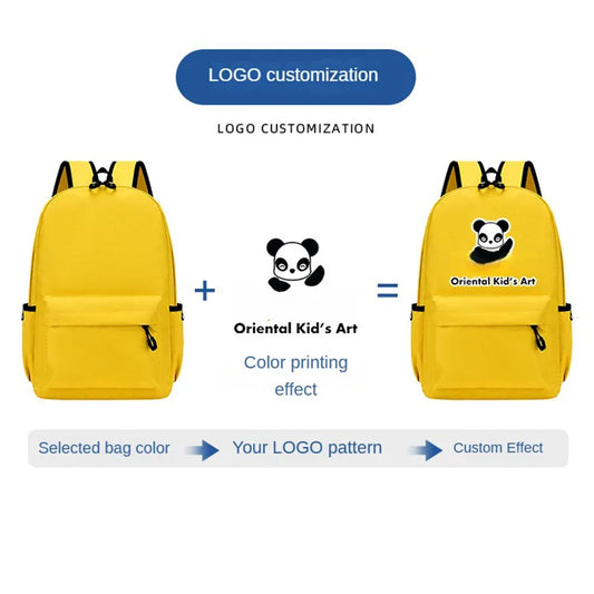Personalized School Bag Custom Logo School Backpack Training Class Gift School Name Pattern Elementary school backpack wholesale