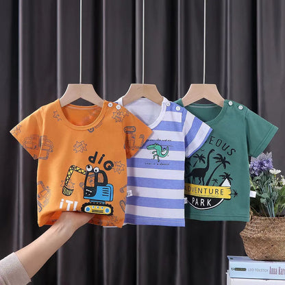 Children's Clothing T-Shirt  Kids Clothes Boys Girls Summer Cartoon Tops Short Sleeve Clothes 100% Cotton Baby Clothing