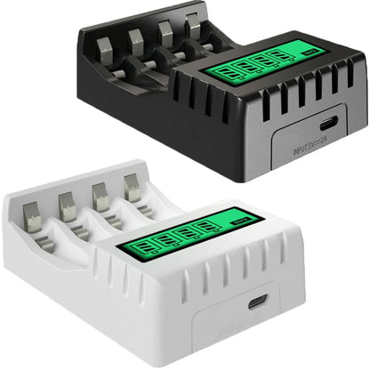 Battery Charger 4-slot Charger for Charging 1-4 Batteries Smart Charger with LCD for AA/AAA NiCd NiMh Rechargeable Batteries