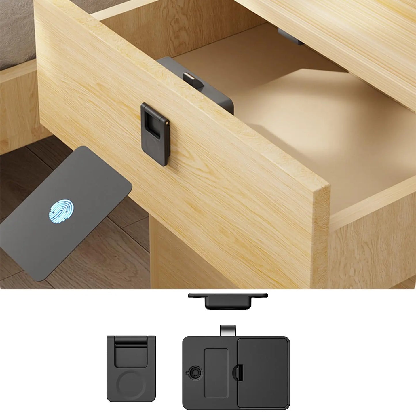 NFC Smart Cabinet Lock Magnetic Sensing Child Safety Baby Proofing Drawer Lock 2 Unlocking Methods Long Battery Life Universal