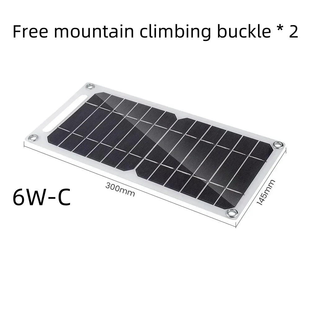 6WC USB Solar Panel Charging Outdoor Travel Camping Portable Charging Board Reusable Solar Charger Mobile Phone Charging