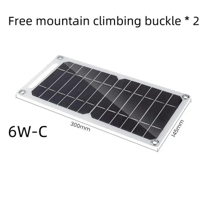 6WC USB Solar Panel Charging Outdoor Travel Camping Portable Charging Board Reusable Solar Charger Mobile Phone Charging