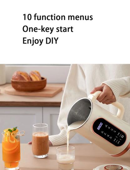 1500ML Soy Milk Machine Electric Juicer Blender Mixer Nut Milky Maker Wall Breaking Machine 10-leaf Blade Breakfast Machine