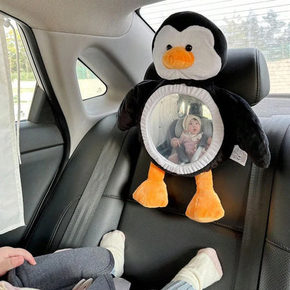 1PCS Easy View Baby Car Mirror, Safety Car Seat Cartoon doll Mirror for Rear Facing Infant, Wide Crystal Clear View,Shatterproof