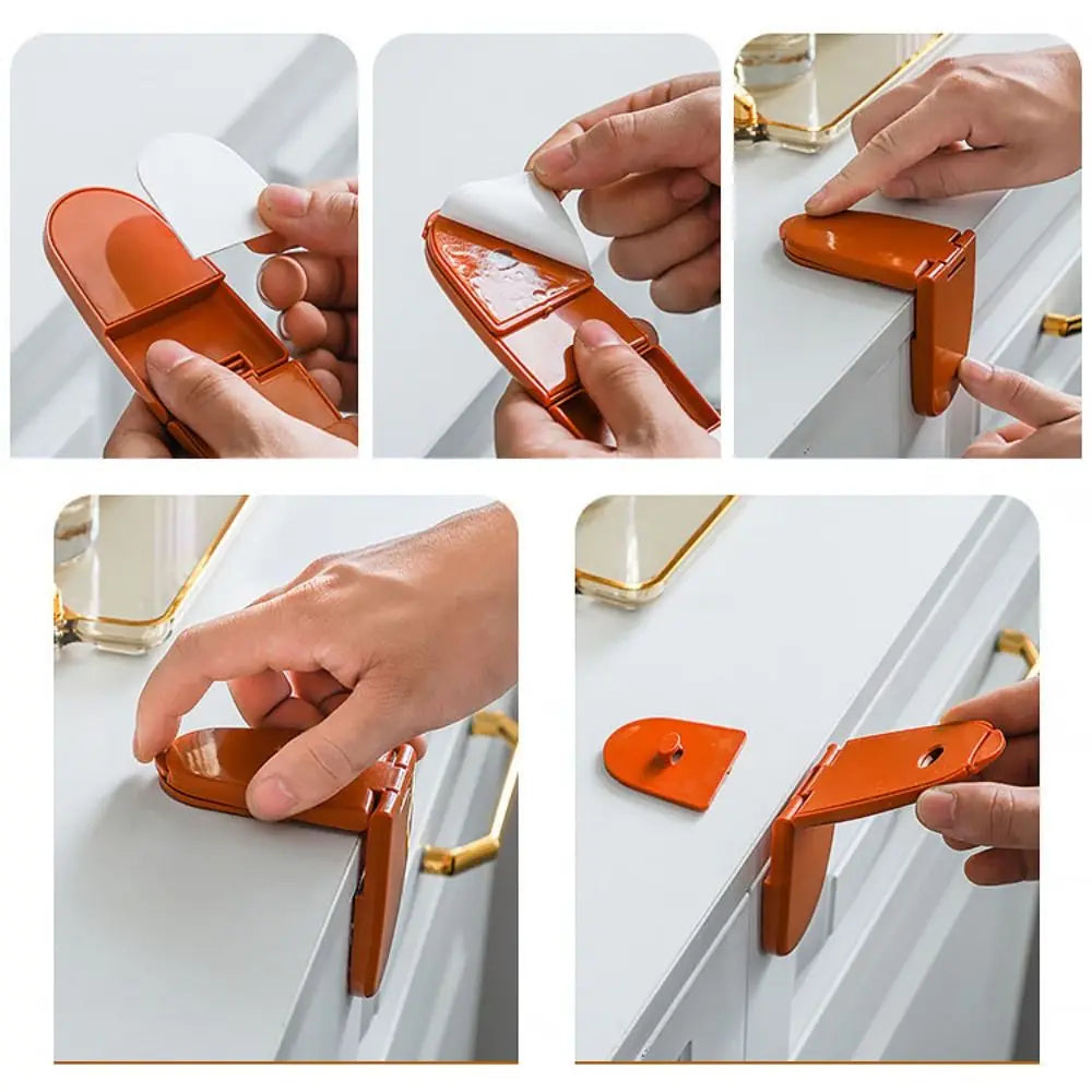 Baby Cabinet Lock Self-Adhesive Child Safety Lock Easy To Use Bedroom Door Anti-opening Safety Lock Home Security Lock