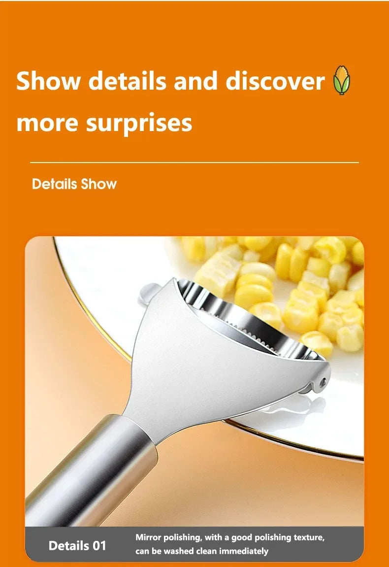 Stainless Steel Corn Planer Home Corn Peeler with Ergonomic Handle Convenient Corn Stripper Thresher Corn Cutter Kitchen Gadgets