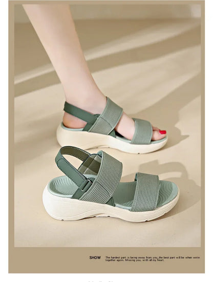 Women's Platform Sport Sandals Summer 2025 Comfortable Woman Shoes Fashionable Beach Green Sandal Black Sandalias De Mujer
