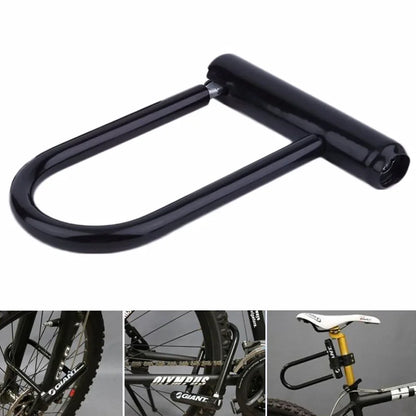 1/2 Set Bicycle U Lock Portables Mini Bike Wheel Lock With Key Anti-theft Safety Motorcycle Scooter Cycling Bicycle Accessories