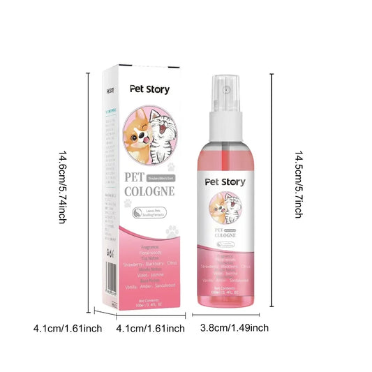 100ml Cruelty-Free Pet Perfume Odor Eliminator Cologne Spray Scented Private Label Calm Skin Deodorizing for Dog Cat