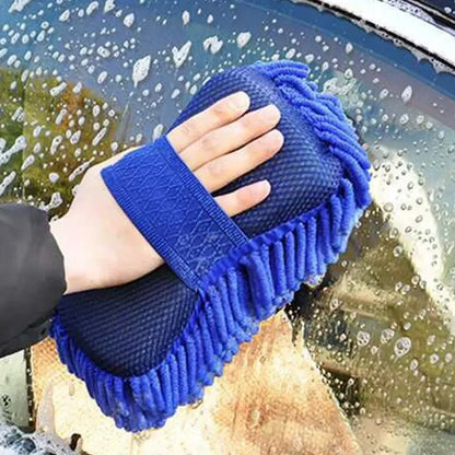 2Pcs Car Cleaning Brush Cleaner Tools Microfiber Car Washer Sponge Cleaning Washing Towel Auto Gloves Car Washing Accessories