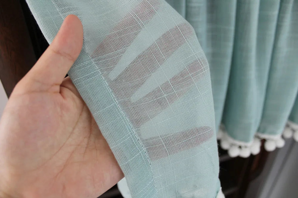 Japanese tassel half curtain partition door curtain kitchen short curtain coffee curtain pastoral decoration short curtain yarn