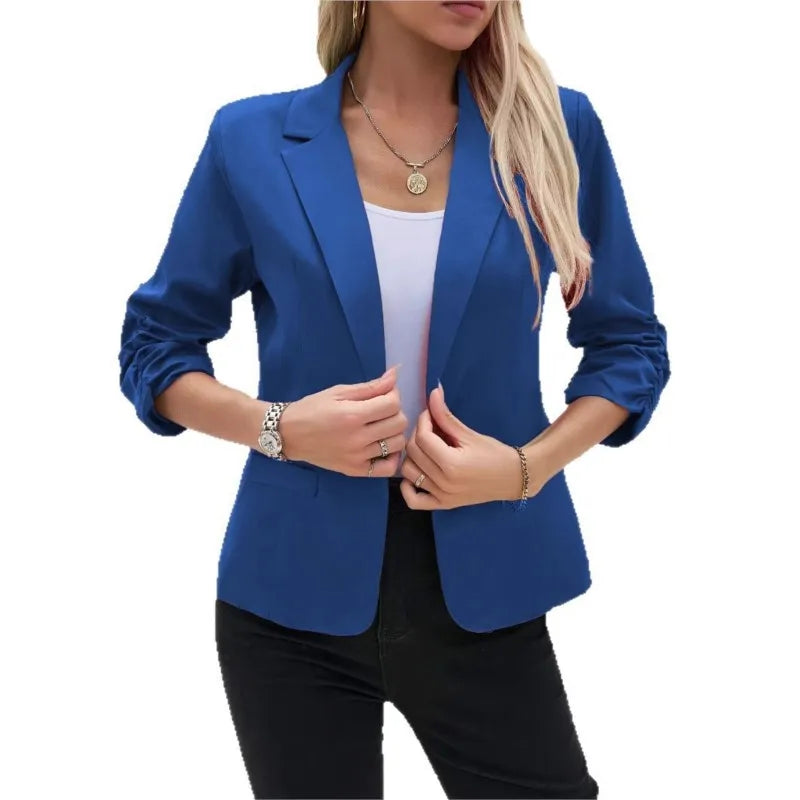 New Office Lady Suits Jacket Tops Formal Women's Seven Quarter Sleeved Suit Coats Casual Black Workwear Blazer Femme Clothing