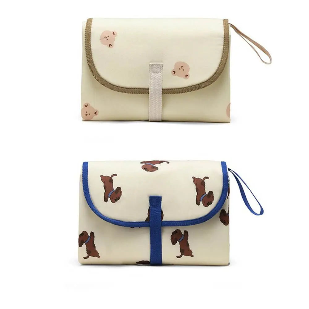 Foldable Diaper Changing Pad Bear Waterproof Baby Infant Diaper Urine Mat Detachable Easy To Clean Bedding Changing Cover Pad