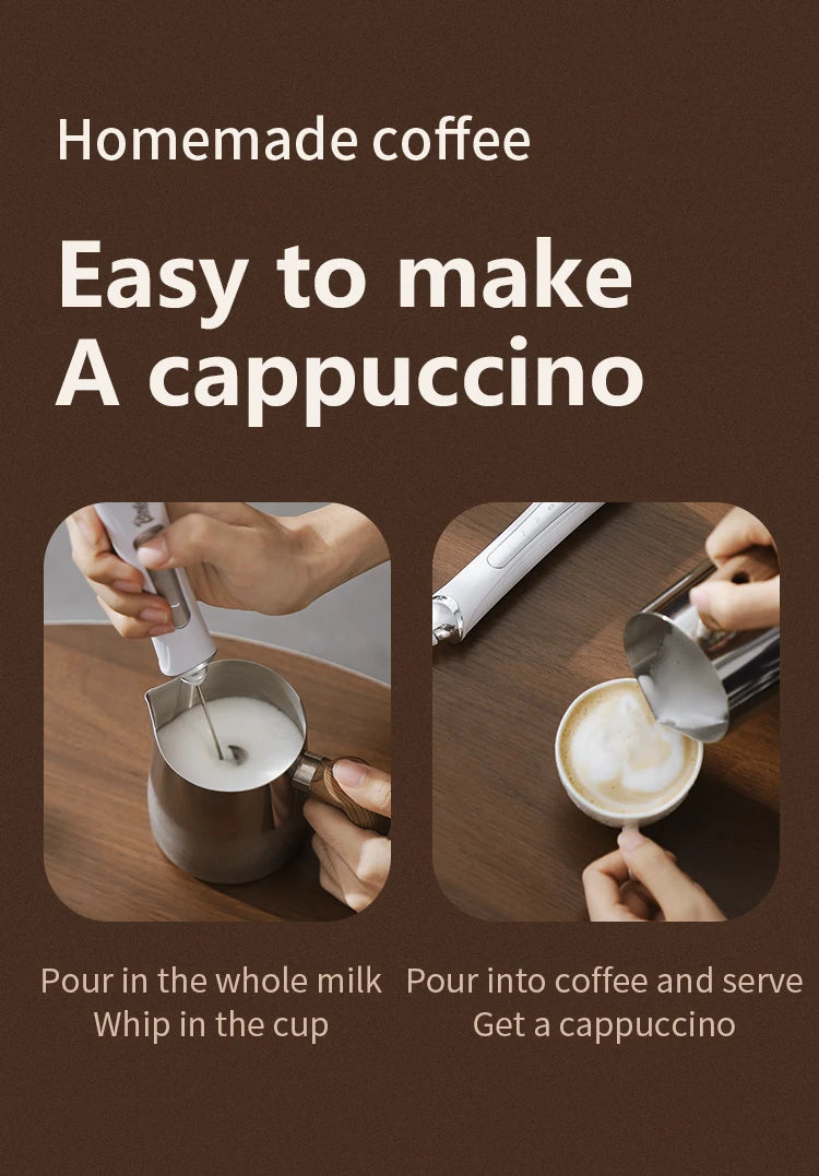 Bincoo Electric Milk Frothers Handheld Wireless Blender USB Mini Coffee Maker Whisk Mixer Cappuccino Cream Egg Beater Blender