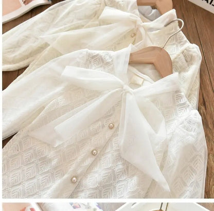 Girls' Shirt 2023 New Medium and Large Children Spring and Autumn Thin Long Sleeve Baby Shirt