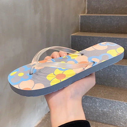 Flip Flops Trendy Summer Outerwear Fashionable Clip On Beach Slippers Anti Slip Couple'S Splint Slippers Leisure Convenience