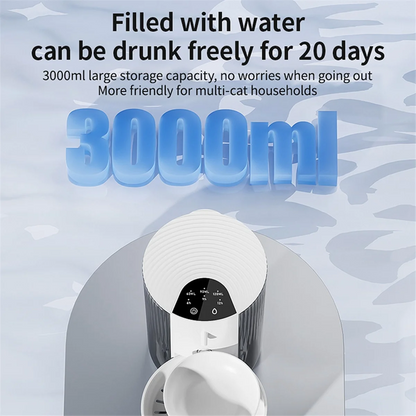 ABJI-3L Wireless Pet Water Fountain Rechargeable Dump Water Feeder Timed Smart No Filter Required