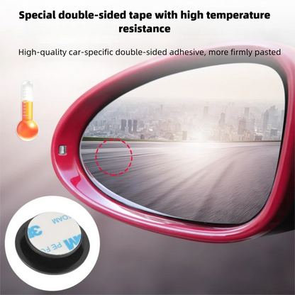 Car Rearview Mirror Car Blind Spot Mirror 360° Car Reversing Assist Mirror Glass Bezel-less Fan-shaped Small Round Mirror