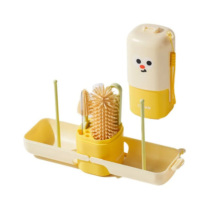 Silicone Baby Bottle Brush Set Flexible with Storage Box Cup Cleaning Brushes Soft Bristles Feeding Bottle Cleaners Newborn Care