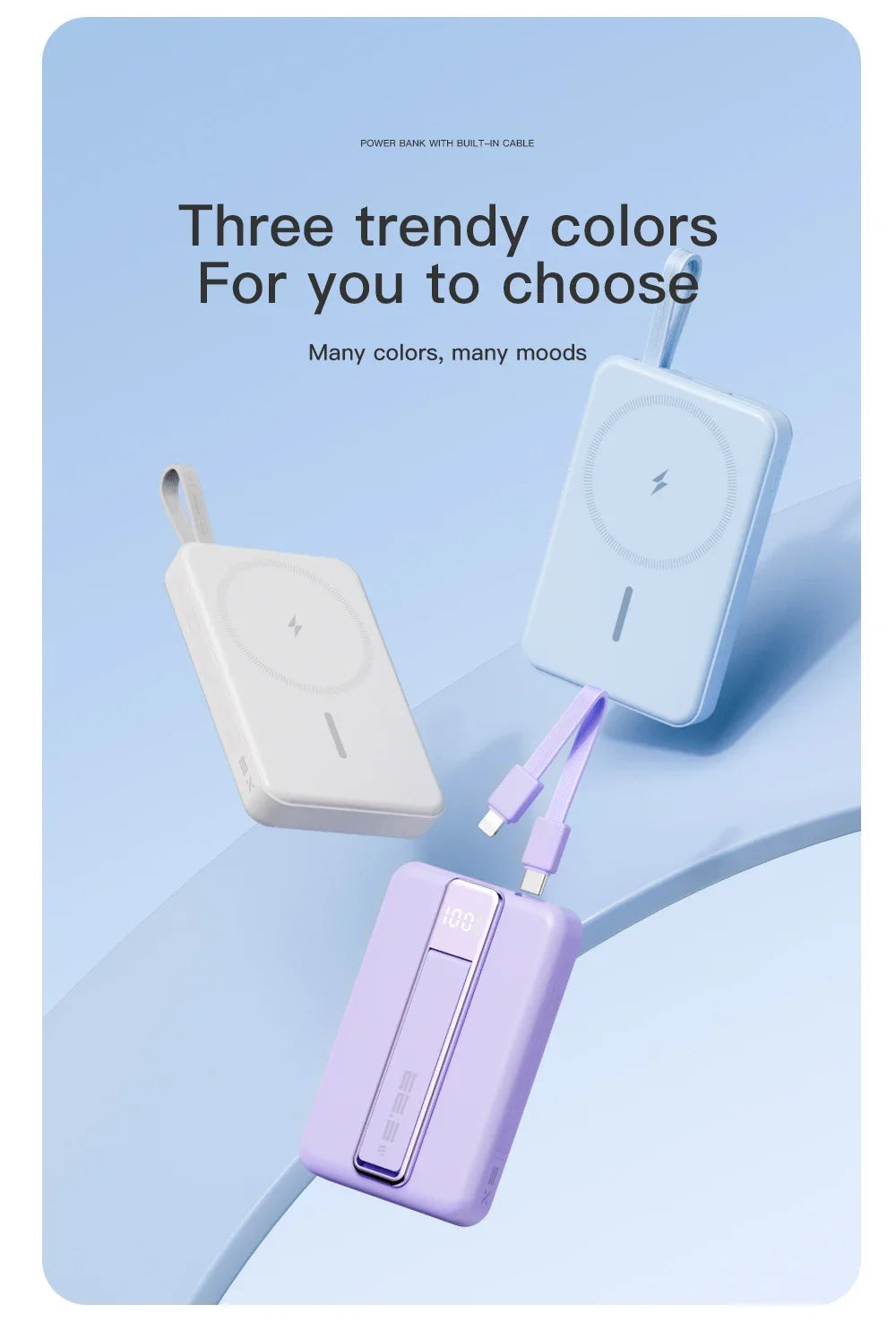 Magnetic Wireless Power Bank 10000mAh Portable PD 20W 3 in 1 Fast Charging External Battery for iPhone 15 14 13 Tel Accessories