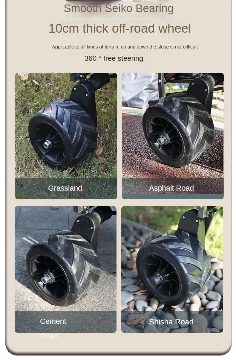 Electric Camping Cart, Folding and Pulling Outdoor Tent Cart