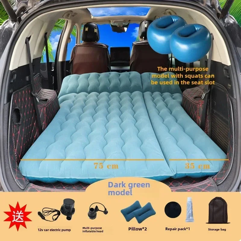 Airbed Household Outdoor Single Double Air Bed Thickened Folding Inflatable Convenient Mattress Sleep Rest for Car SUV Travel