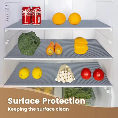 Silicone Refrigerator Liner Square Drawer Mat anti-slip Anti-mildew Refrigerator Compartment Protection Cuttable Mat