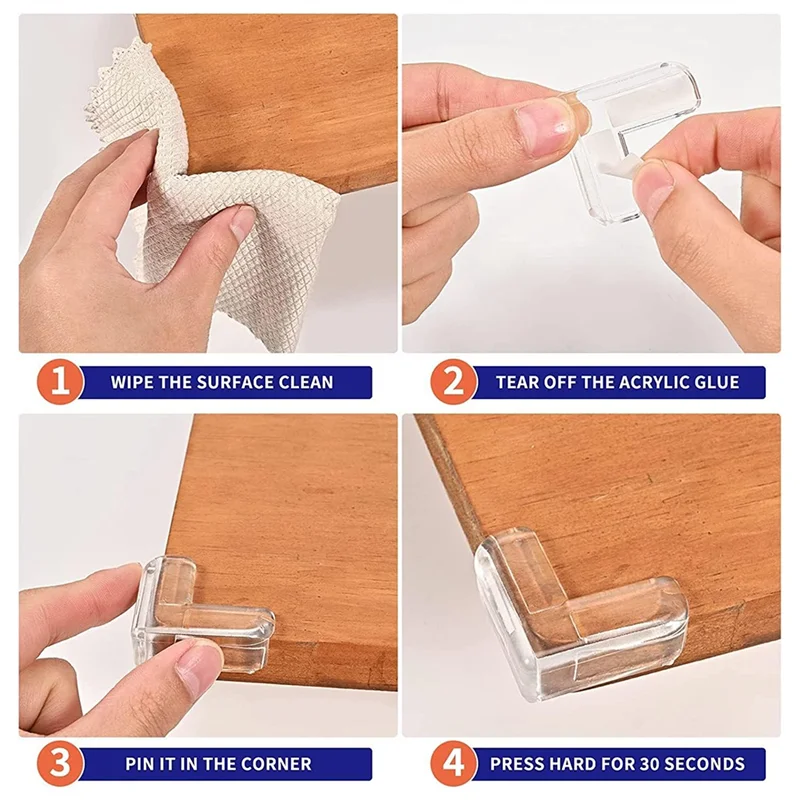 ABJI-Baby For Baby-Proof Corner Covers For Furniture, Table Corner Protectors Safety 32 Pack