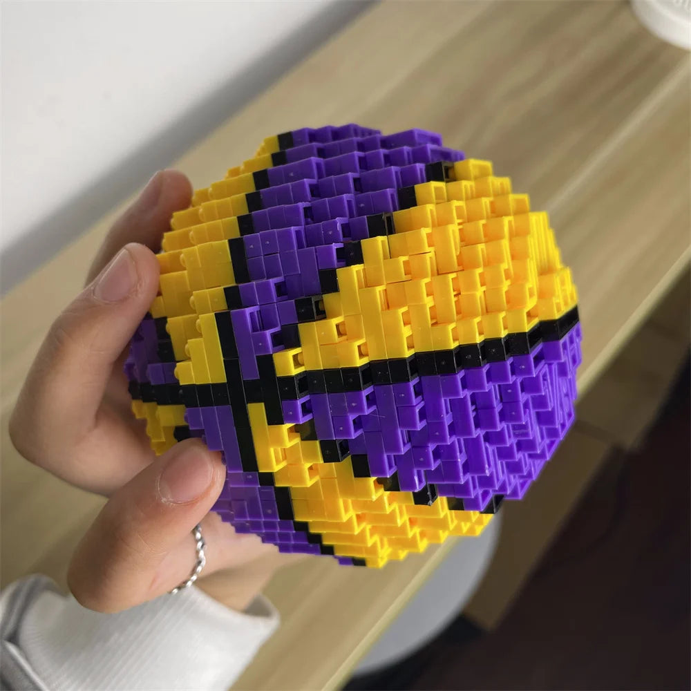 Sport  DIY Mini Building Blocks: Soccer & Basketball Set Creative Assembled Toys, Ideal Gift for Sports Fans, Unique Room Decor