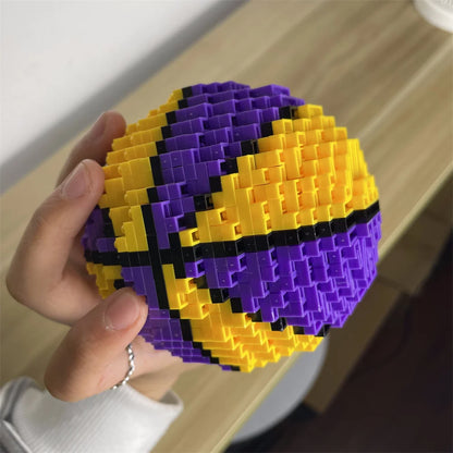 Sport  DIY Mini Building Blocks: Soccer & Basketball Set Creative Assembled Toys, Ideal Gift for Sports Fans, Unique Room Decor