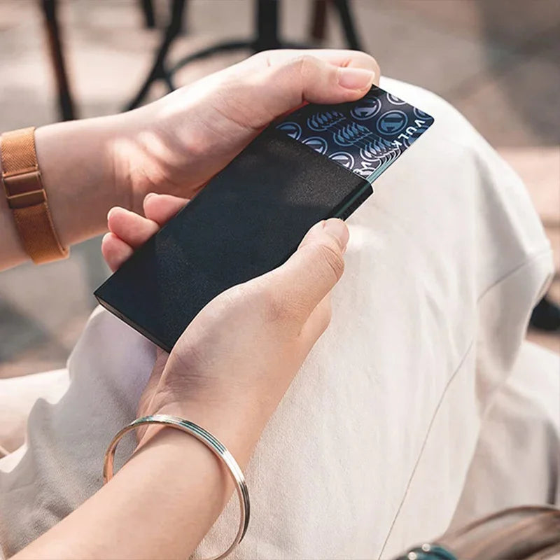 Rfid Blocking Credit Card Holder Men Wallets Metal Slim Thin Pop Up Aluminium Minimalist Wallet Luxury Male Purse Vallet Choice