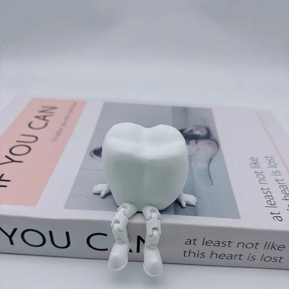 3D Printed Teeth Sculpture Ornaments, Cute Teeth Decorations with Legs, Fun Desktop Dental Decorations, Unique Home Decor