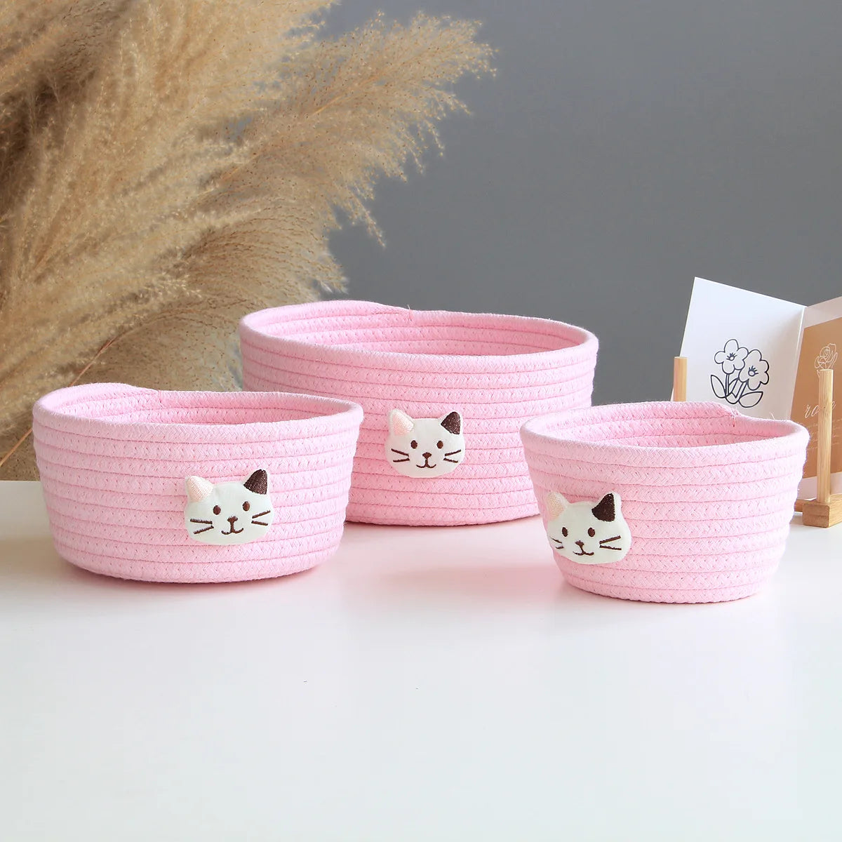 Hand Woven Cartoon Animals Storage Basket Kids Toys Desktop Organizer Sundries Storage Box Laundry Baskets storage box