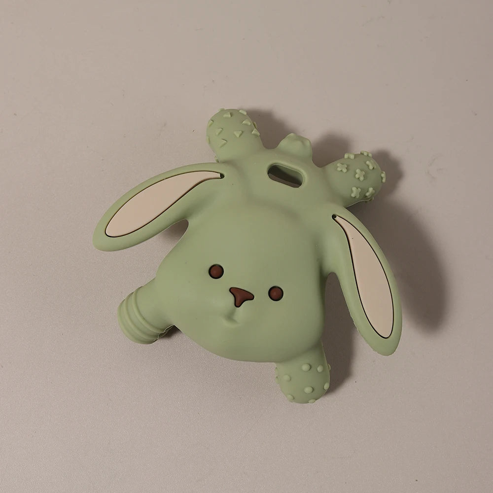 Baby silicone easter bunny teether Food Grade Safe Teether cute cartoon nursing teething Toy Teething gift  oral care