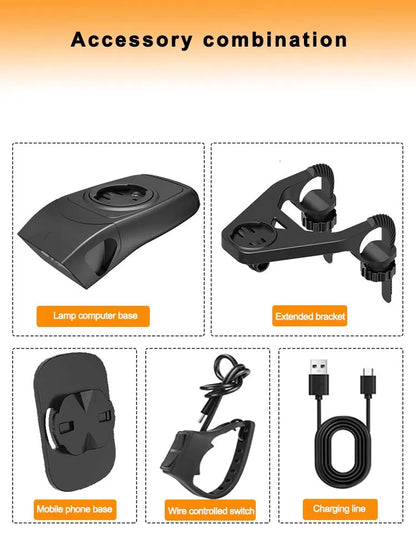 Bicycle lights & horns & Garmin computer stand 3in1, stacked BIKE computer base computer stand cycling code watch base headlighg