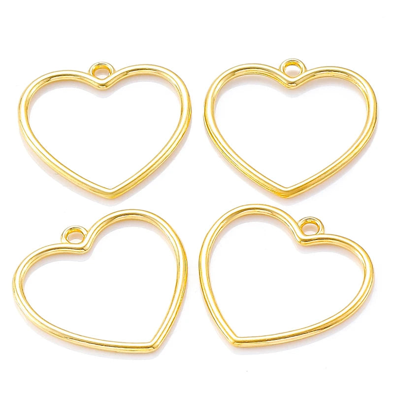 20pcs hollow Hearts Charms Necklace Pendant Bracelet Jewelry Making Handmade Crafts diy Supplies 25*25mm