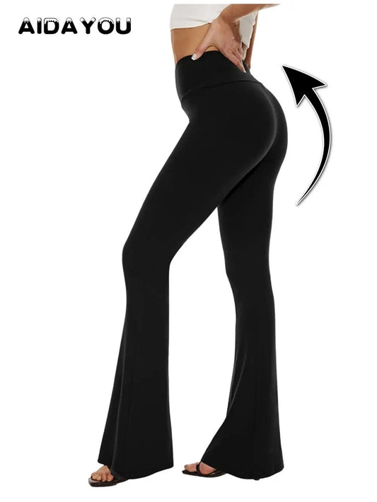 Long Tall Girl High Women Black Flare Pants Leggings Yoga  Soft High Waist Bootcut Comfortable 180cm Palazzo Pants Bell Bottom