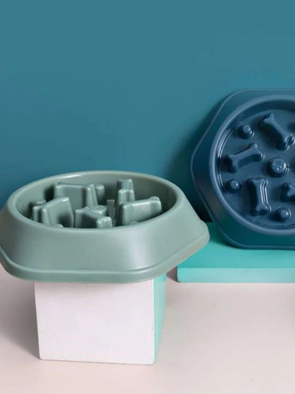 Pet Slow Food Bowl Anti-choking Feeder PP Plastic Dish Bowl Home Dog Eating Plate Anti-gulping Feeding Supplies